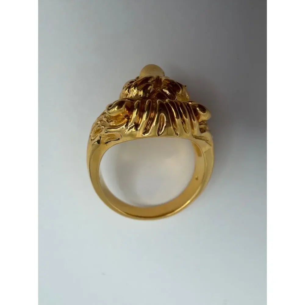Lowell Hays Elvis Presley Lion Head Ring 18K Gold Plated Size 9
